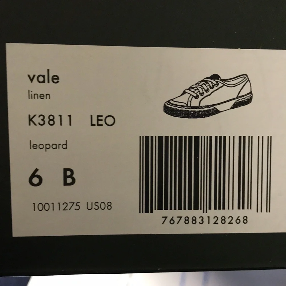 KATE Spade Vale Linen Leopard sneaker size 6 B